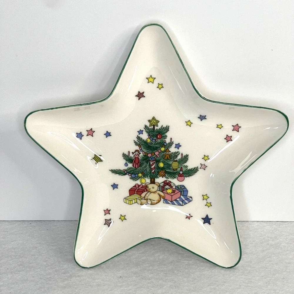Nikko Porcelain Star Shaped Christmas Trinket Dish Snack Dish Japan 6
